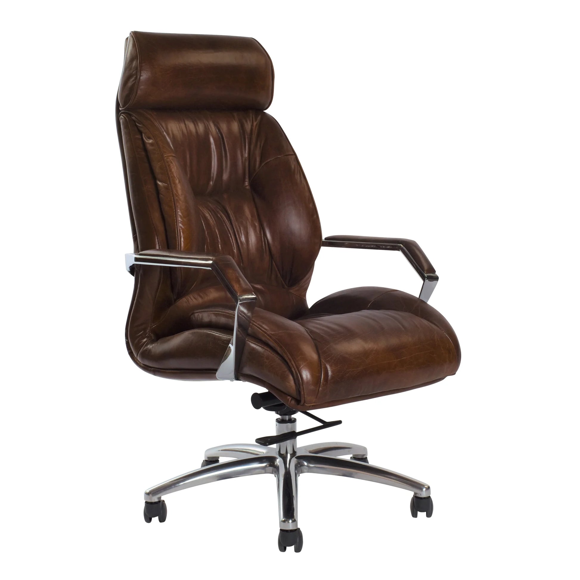 SANTIAGO VINTAGE LEATHER OFFICE/DESK CHAIR - MyChocolateWood