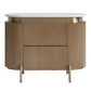 DENEUVE BEDSIDE TABLE ANTIQUE GOLD WITH CARRARA MARBLE TOP - MyChocolateWood