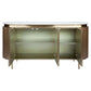 DENEUVE 3-DOOR BUFFET/SIDEBOARD ANTIQUE GOLD WITH CARRARA MARBLE TOP - MyChocolateWood