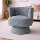 JODIE GREY FABRIC SWIVEL CHAIR LOUNGE CHAIR ACCENT CHAIR -