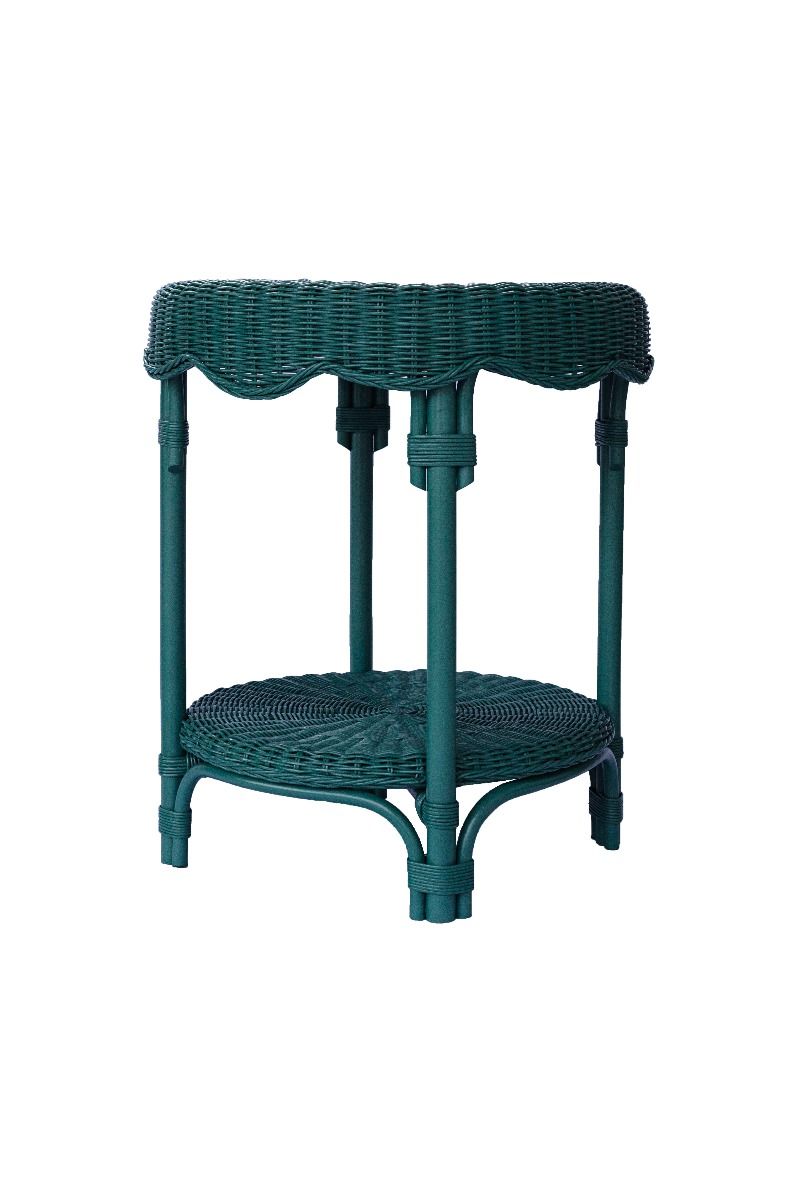 WENGLOR FOREST GREEN RATTAN ARMCHAIR ACCENT CHAIR/ LOUNGE CHAIR - MyChocolateWood