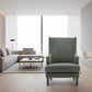 SILAS WINTER MOSS CHENILLE WING BACK ARMCHAIR/OCCASIONAL CHAIR - MyChocolateWood