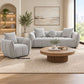 Greer Fabric 3-Seater Sofa Cloud
