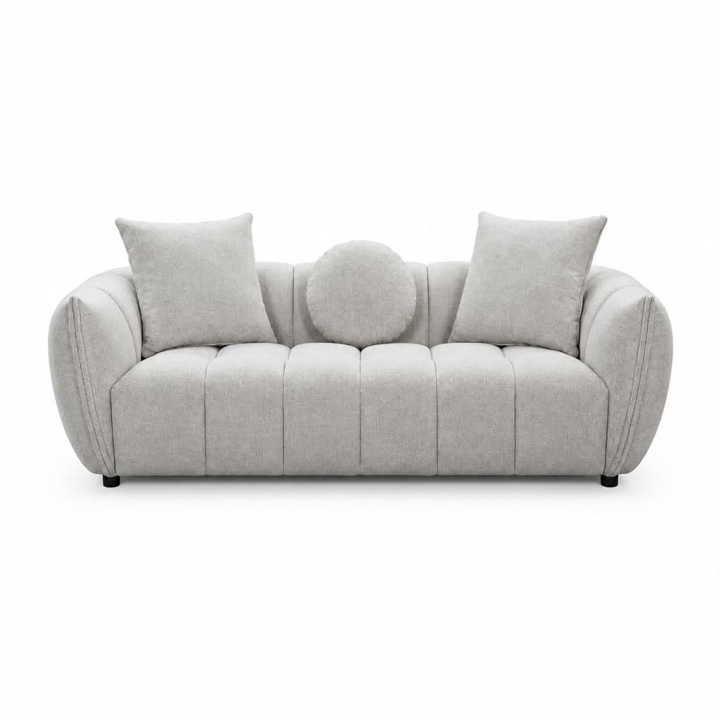 Greer Fabric 3-Seater Sofa Cloud