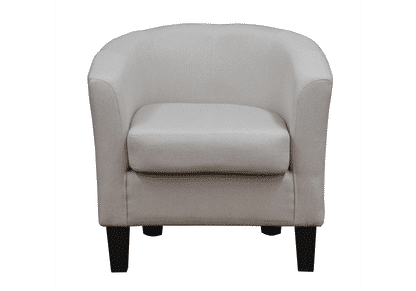 LEOPOLD  SOLID TIMBER/FABRIC TUB CHAIR LOUNGE CHAIR ACCENT CHAIR GREY - MyChocolateWood