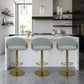 Cilla Gas Lift Swivel Bar Stool Grey with Gold Accents