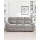 Alloa Fabric 3-Seater Electric Recliner Sofa in Grey - Chocolate Wood