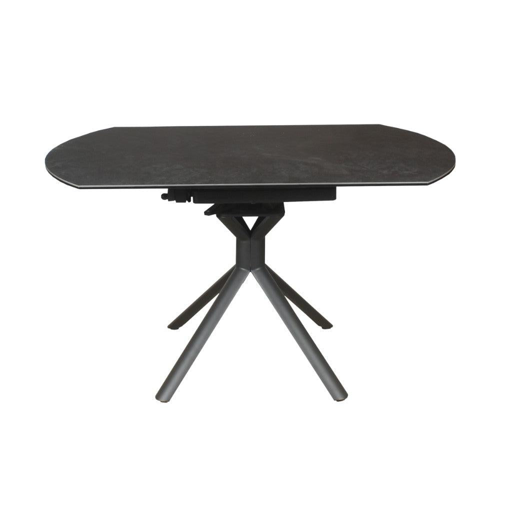 SKIPSEA SWIVEL EXTENSION CERAMIC GLASS DINING TABLE DARK GREY W:90-135CM - MyChocolateWood