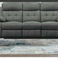 Set of three manual leather recliners in grey, including a 3-seater and two single recliners, by MyChocolateWood
