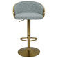 Cilla Gas Lift Swivel Bar Stool Grey with Gold Accents