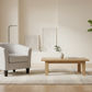 LEOPOLD  SOLID TIMBER/FABRIC TUB CHAIR LOUNGE CHAIR ACCENT CHAIR GREY - MyChocolateWood