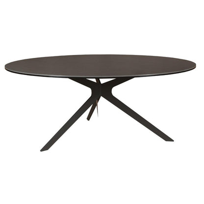 FLICKER CERAMIC GLASS COFFEE TABLE DARK GREY 90CM - MyChocolateWood