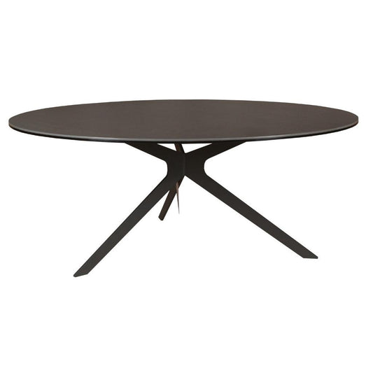 FLICKER CERAMIC GLASS COFFEE TABLE DARK GREY 90CM - MyChocolateWood
