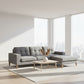 LIZ GREY FABRIC 2-SEATER W/RHF CHAISE MID-CENTURY - MyChocolateWood