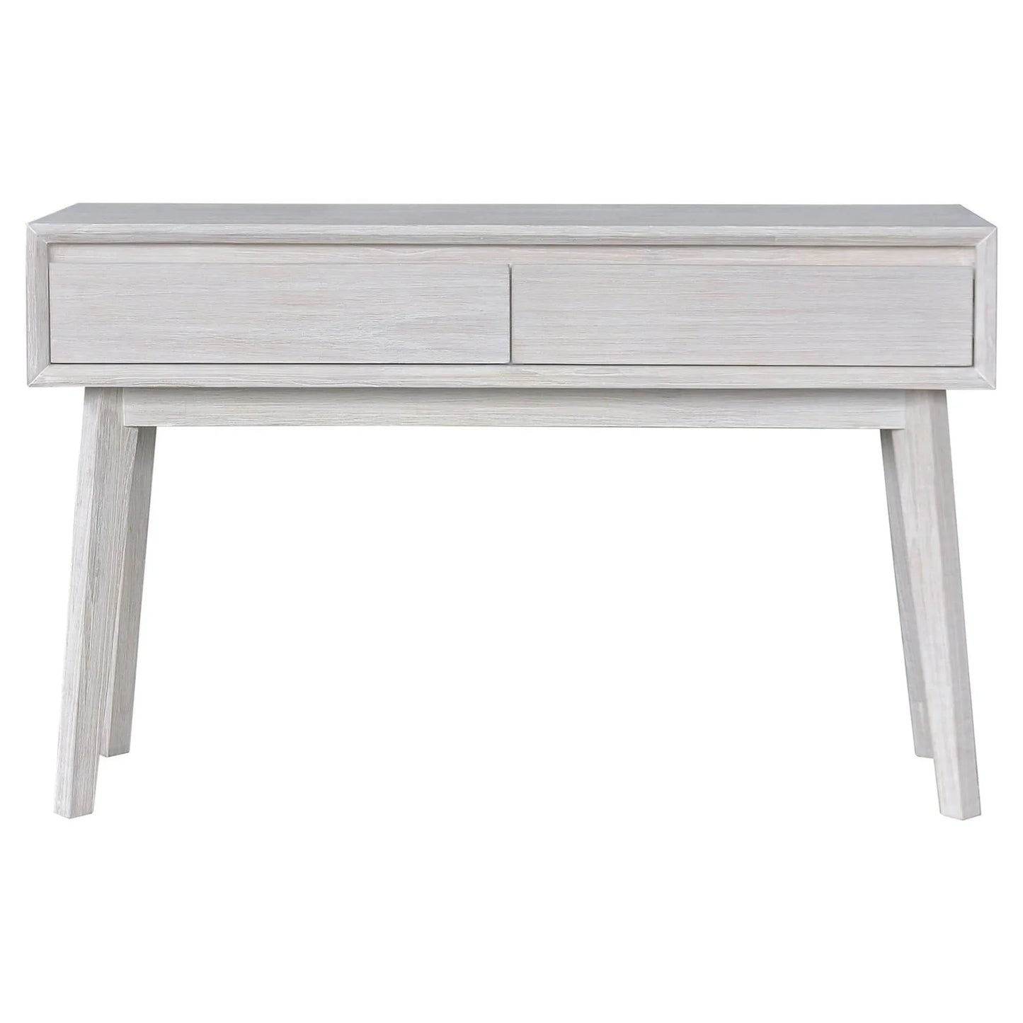 Halifax Solid Acacia 2-Drawer Console Table / Hall Table in Brushed White