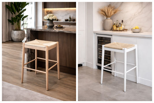 BRYNN BACKLESS KITCHEN STOOL WITH ROPE SEAT -66CM SEAT HEIGHT NATURAL - MyChocolateWood