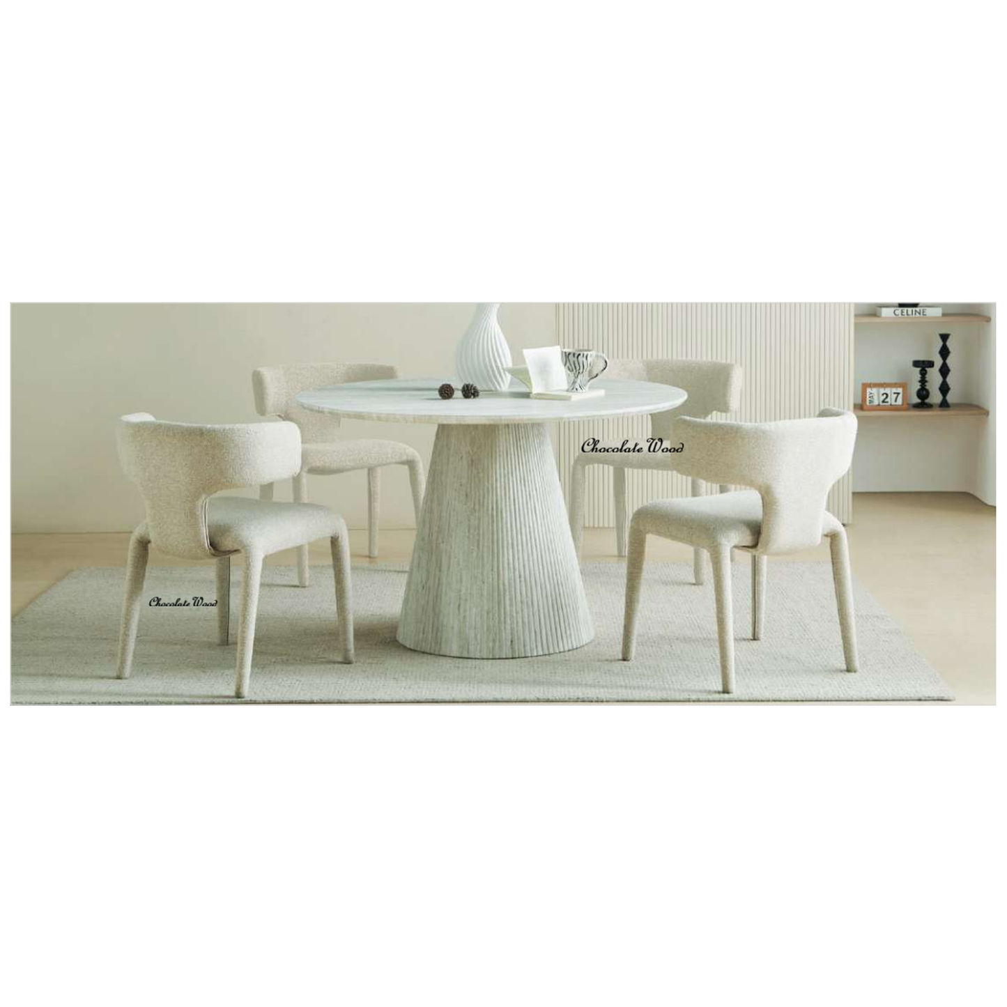 BYRD FABRIC DINING CHAIR IVORY