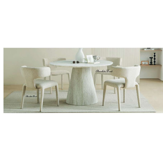 BYRD FABRIC DINING CHAIR IVORY - MyChocolateWood