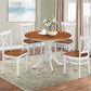 SURREY RUBBERWOOD ROUND TABLE BURNISHED OAK/WHITE 106.6CM - MyChocolateWood