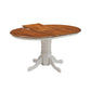 SURREY SOLID RUBBERWOOD OVAL EXTENSION DINING TABLE BURNISHED OAK/WHITE 106.6-150CM - MyChocolateWood