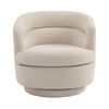 BRYNN  SWIVEL BOUCLE ARMCHAIR WHITE - MyChocolateWood