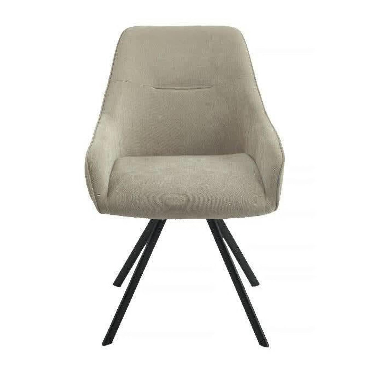 CARLOW FABRIC DINING CHAIR FAWN COLOURED