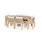 IRINI ACACIA WOOD 7-PIECE OUTDOOR DINING SET SANDBLAST COLOURED FRAME/STONE COLOURED FABRIC - MyChocolateWood