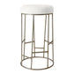 JACE GOLD STEEL BAR STOOL - NATURAL LINEN - MyChocolateWood