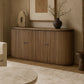 Natural wooden Jarvis slatted sideboard with old elm finish, featuring a modern buffet design by MyChocolateWood.