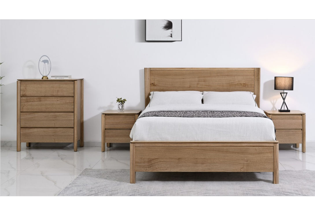 Jinetta Solid Messmate Timber Queen Bed Light Smoke