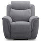 Kallea Fabric 1-Seater Manual Recliner Armchair - Steel - Chocolate Wood