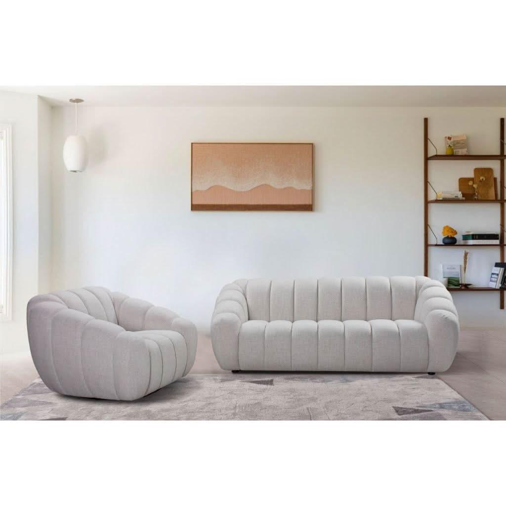 BRIELLE FABRIC 3-SEATER SOFA BEIGE - MyChocolateWood
