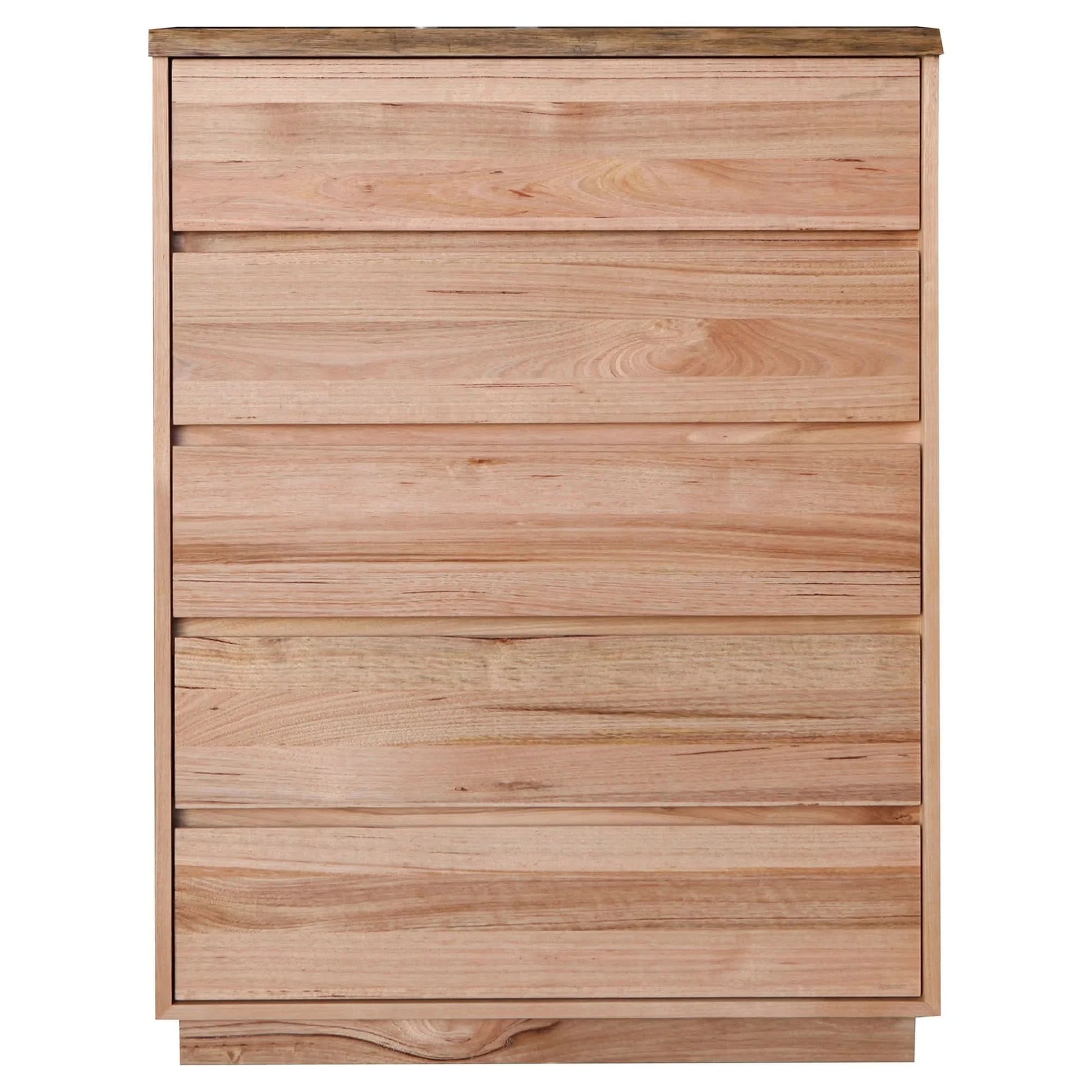 KESHAM MESSMATE TIMBER 5 DRAWER TALLBOY/CHEST OF 5 DRAWERS NATURAL - MyChocolateWood