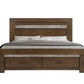 Heritage Malaysian Hardwood Bed with 2 Storage Drawers in Charcoal Grey - Chocolate Wood