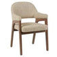 Irvine Fabric Dining Chair in Walnut with Field Brown Upholstery - Chocolate Wood