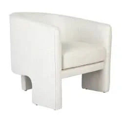 GRETCHEN WHITE BOUCLE ARMCHAIR NATURAL LINEN - MyChocolateWood