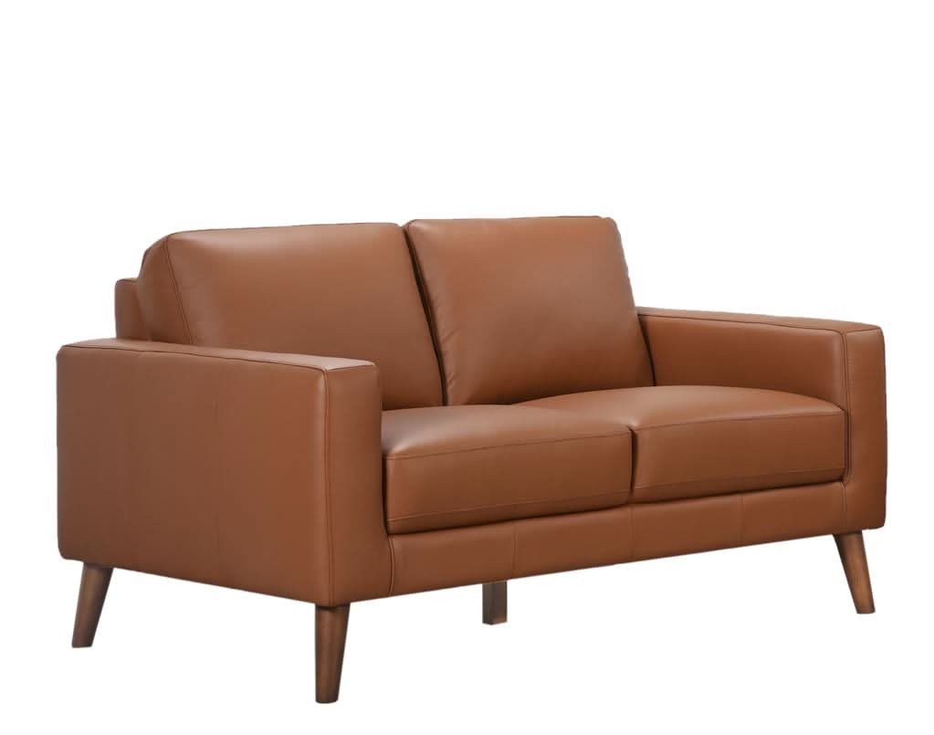 THORNA 2-SEATER REAL LEATHER SOFA COGNAC