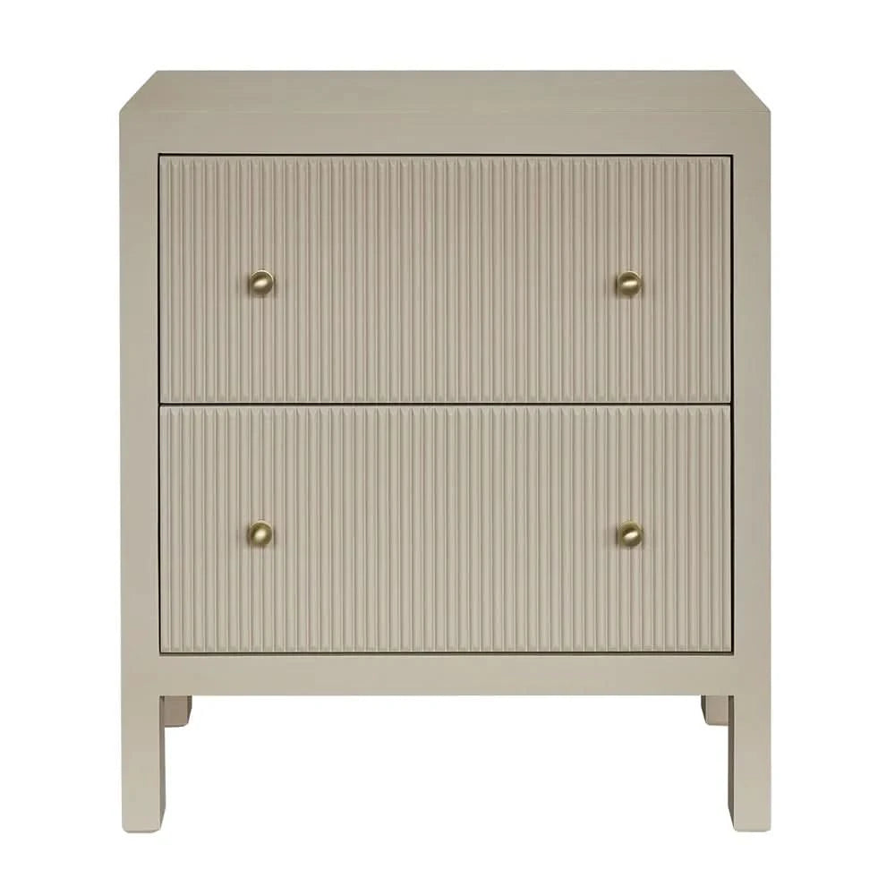 JAYLA LARGE BEIGE 2-DRAWER LARGE BEDSIDE TABLE - MyChocolateWood