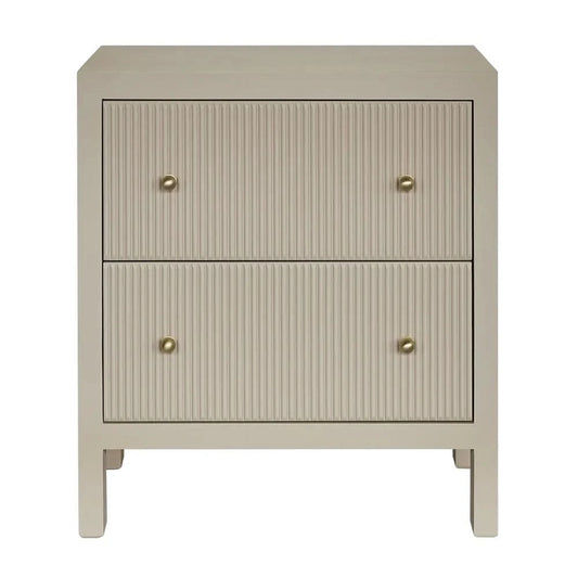 JAYLA LARGE BEIGE 2-DRAWER LARGE BEDSIDE TABLE - MyChocolateWood