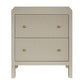Jayla Large 2-Drawer Bedside Table in Beige - Chocolate Wood