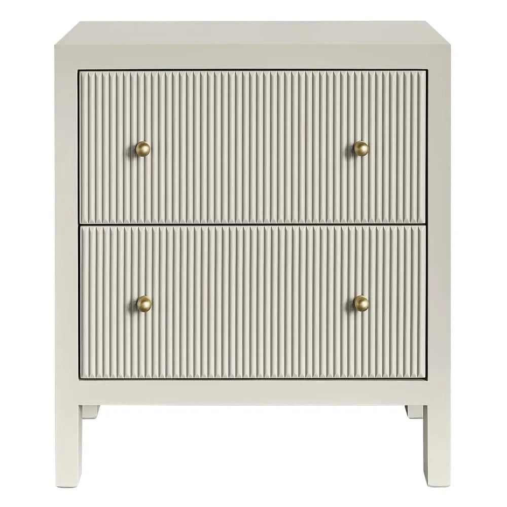 JAYLA LARGE GREY 2-DRAWER BEDSIDE TABLE - MyChocolateWood