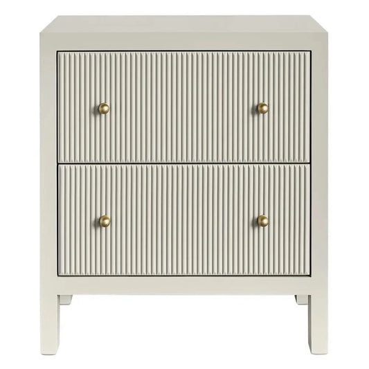 JAYLA LARGE GREY 2-DRAWER BEDSIDE TABLE - MyChocolateWood