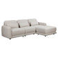 Nancy Fabric 3-Seater Modular Sofa w/Ottoman & 3 x Pillows - MyChocolateWood