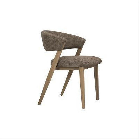 Denby Messmate Timber Dining Table Light Smoke 210cm + 8 Leemor Fabric Dining Chairs - 9 Piece Dining Set