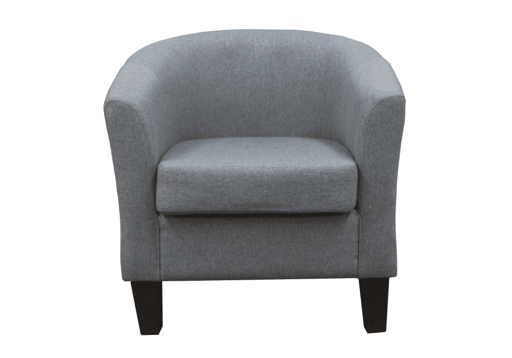 LEOPOLD SOLID TIMBER/FABRIC TUB CHAIR LOUNGE CHAIR ACCENT CHAIR PLATINUM - MyChocolateWood