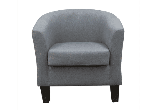 LEOPOLD SOLID TIMBER/FABRIC TUB CHAIR LOUNGE CHAIR ACCENT CHAIR PLATINUM - MyChocolateWood