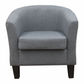 Leopold Solid Timber & Fabric Tub Chair in Platinum - Chocolate Wood