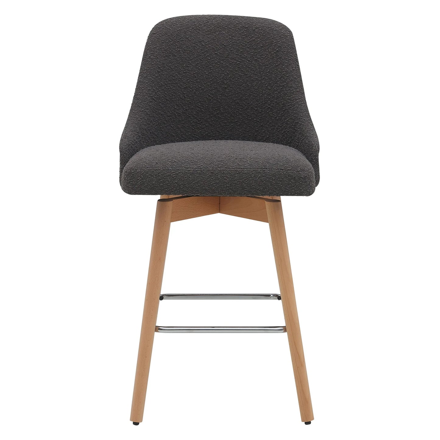 LETTY BEECHWOOD COUNTER STOOL - GREY SEAT