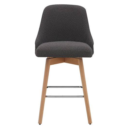 LETTY BEECHWOOD COUNTER STOOL - GREY SEAT