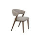 Leemor Fabric Dining Chair Beige/Walnut Colour